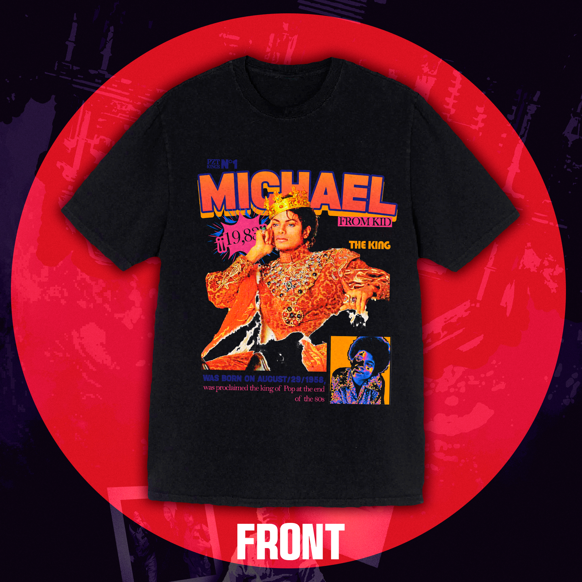 Camiseta Oversized Michael Jackson "Real King"