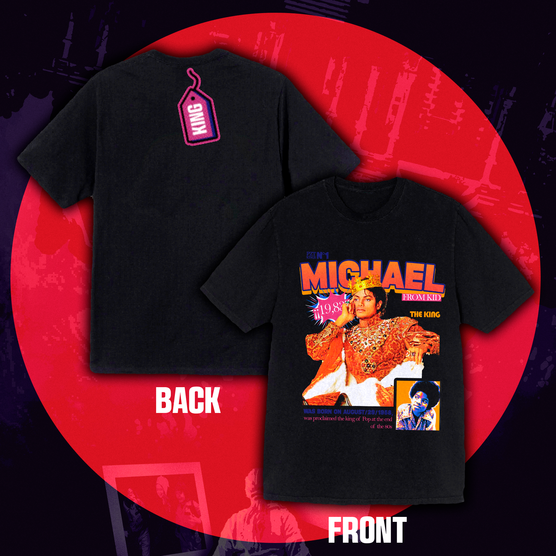 Camiseta Oversized Michael Jackson "Real King"