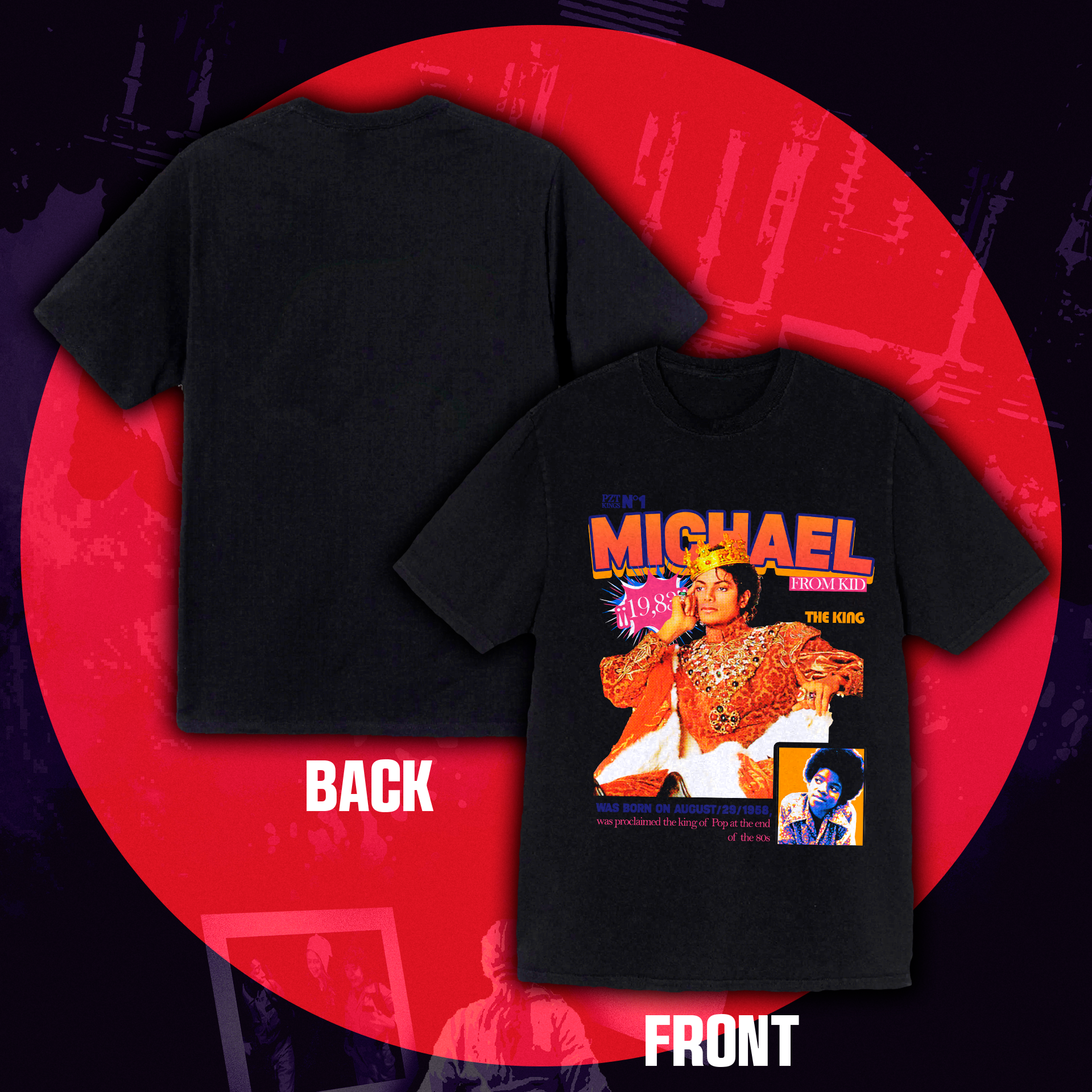 Camiseta Oversized Michael Jackson "Real King"