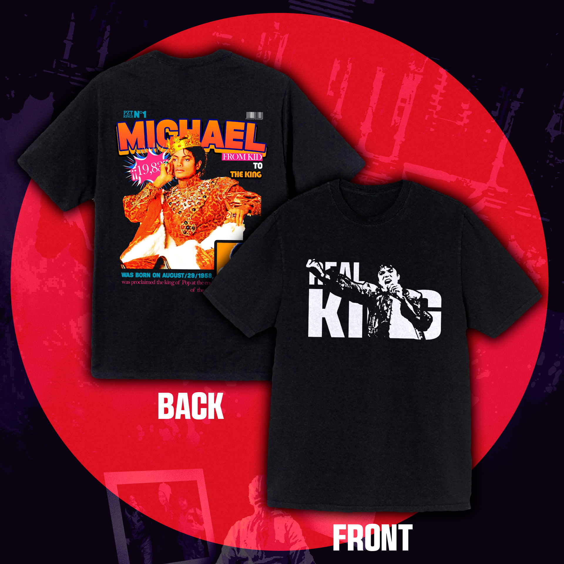 Camiseta Oversized Michael Jackson "Real King"