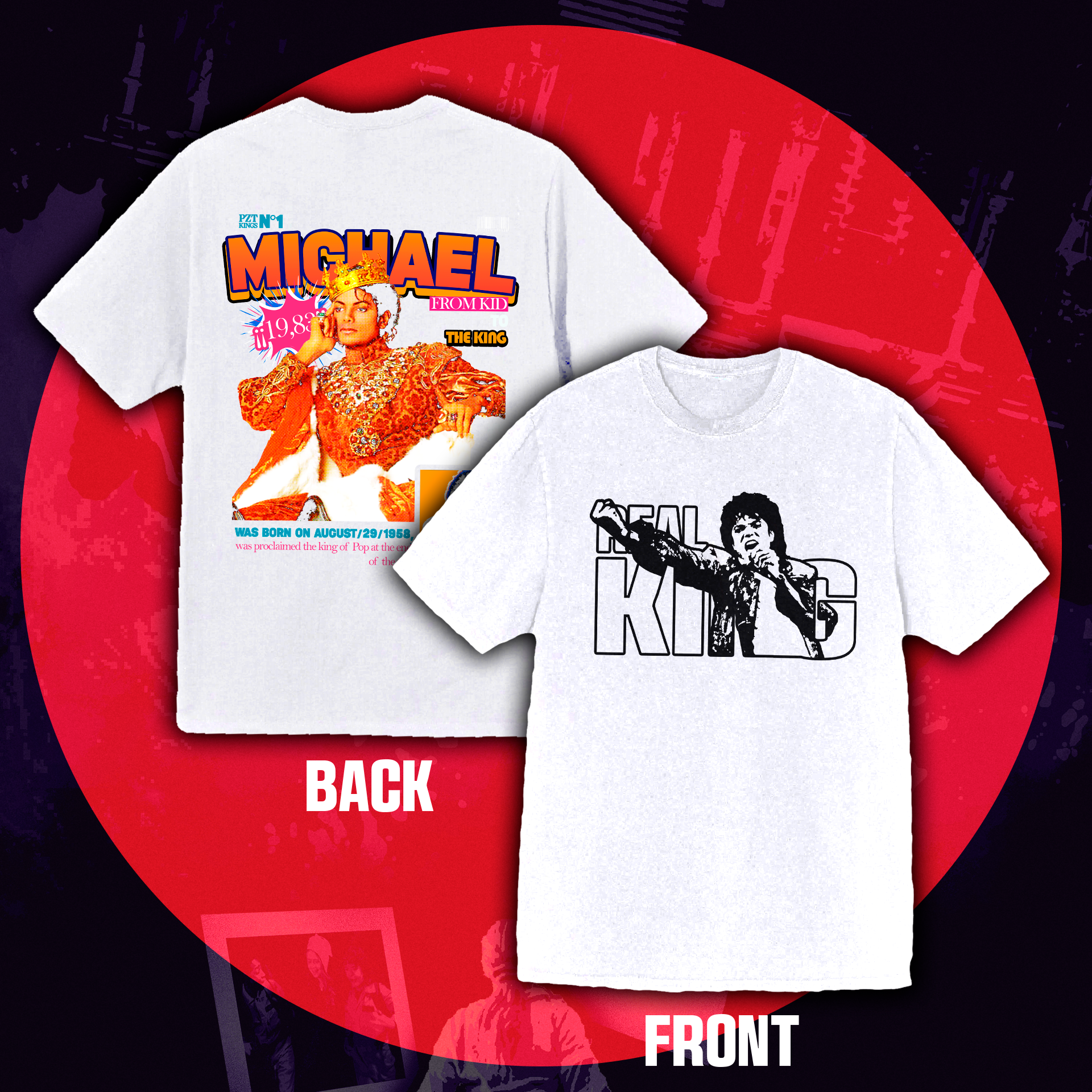 Camiseta Oversized Michael Jackson "Real King"