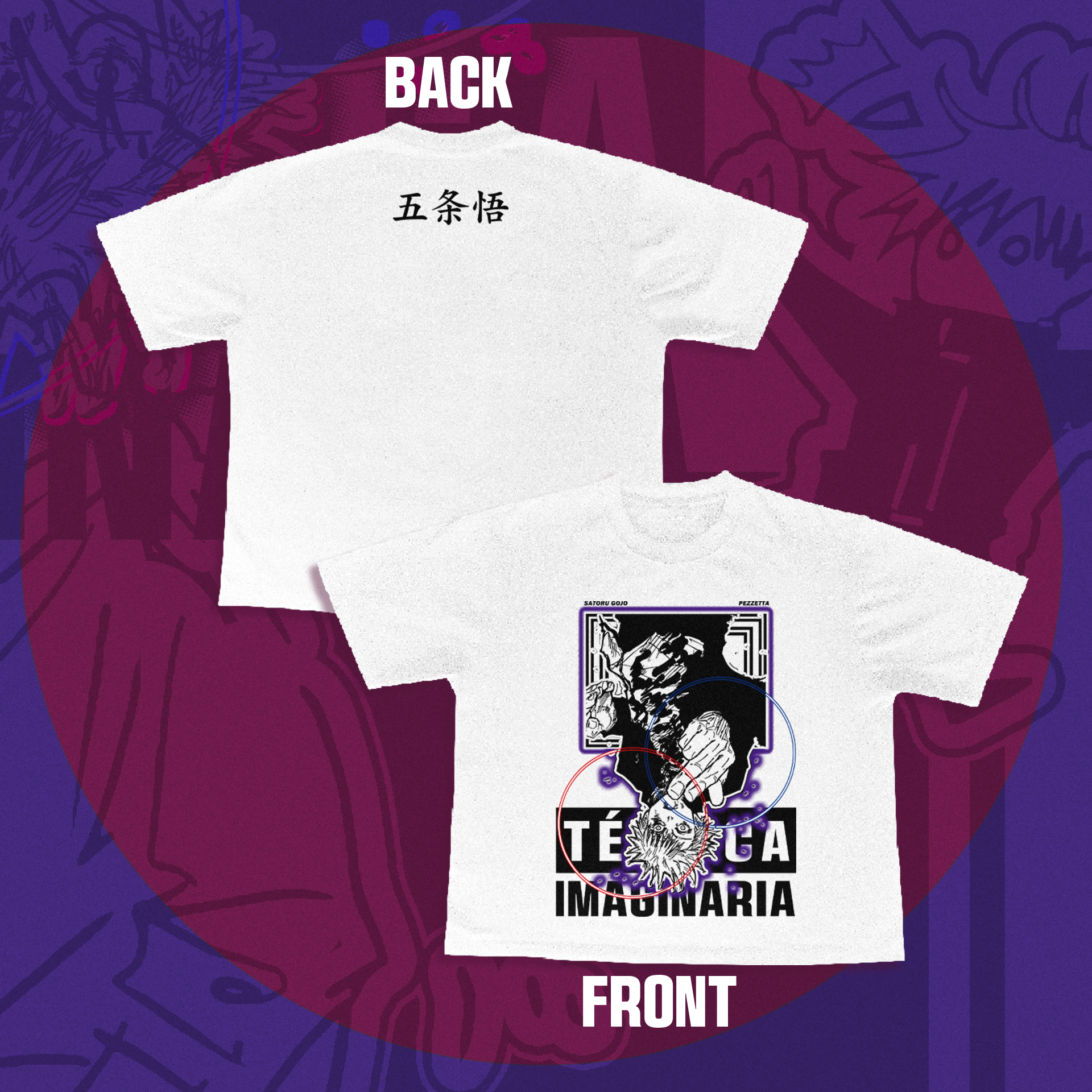 Camiseta Boxy Fit Satoru Gojo